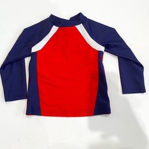 Circo NWOT, boy's 2T, red, white, and blue long sleeved rash guard.